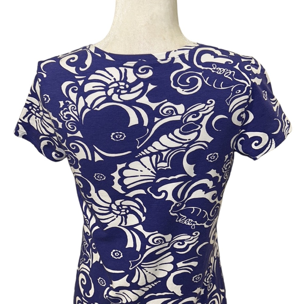 Lilly Pulitzer Michele Tide Pools V-Neck Tee - S - Picture 7 of 12